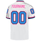 Custom White Powder Blue-Pink Mesh Authentic Throwback Football Jersey Limited