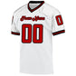 Custom White Red-Black Mesh Authentic Throwback Football Jersey Limited