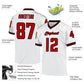 Custom White Red-Black Mesh Authentic Throwback Football Jersey Limited