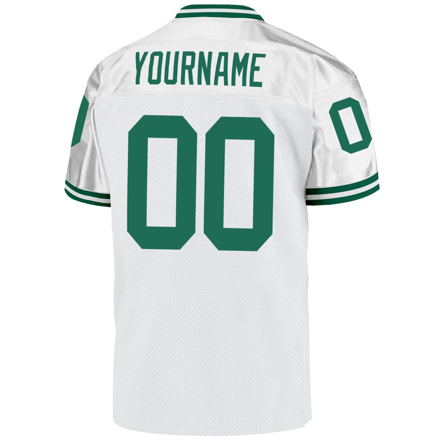 Custom White Kelly Green Mesh Authentic Throwback Football Jersey Limited