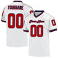 Custom White Red-Navy Mesh Authentic Throwback Football Jersey Limited