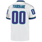 Custom White Purple-Aqua Mesh Authentic Throwback Football Jersey Limited