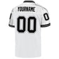 Custom White Black-Gray Mesh Authentic Throwback Football Jersey Limited