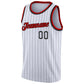 Custom White Black Pinstripe Red-Black Authentic Basketball Jersey Limited