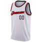 Custom White Red Pinstripe Red-Black Authentic Basketball Jersey Limited