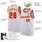 Custom White Red Pinstripe Red-Gold Authentic Basketball Jersey Limited