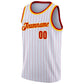 Custom White Red Pinstripe Red-Gold Authentic Basketball Jersey Limited