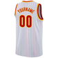 Custom White Red Pinstripe Red-Gold Authentic Basketball Jersey Limited