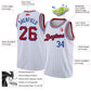 Custom White Royal Pinstripe Red-Royal Authentic Basketball Jersey Limited