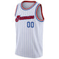 Custom White Royal Pinstripe Red-Royal Authentic Basketball Jersey Limited