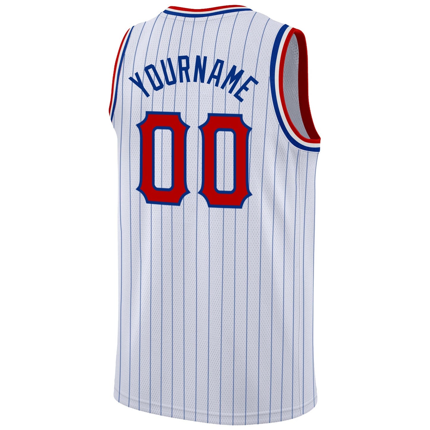 Custom White Royal Pinstripe Red-Royal Authentic Basketball Jersey Limited