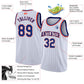 Custom White Royal Pinstripe Royal-Orange Authentic Basketball Jersey Limited