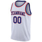 Custom White Royal Pinstripe Royal-Orange Authentic Basketball Jersey Limited