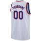 Custom White Royal Pinstripe Royal-Orange Authentic Basketball Jersey Limited